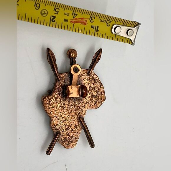 Copper Toned African Elephant Pendant Charm or Brooch Piece - Picture 7 of 16